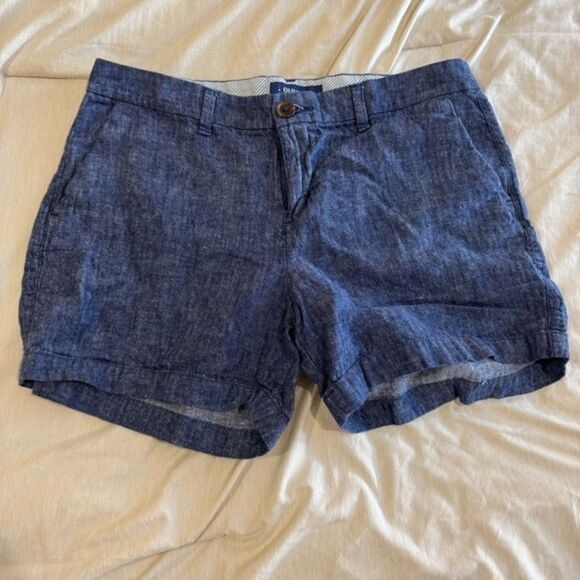 Old Navy Linen-Blend Everyday Shorts • Blue • Size 4 • EUC - Picture 1 of 2